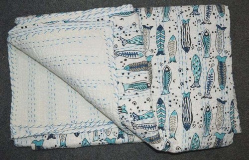 Trapunta kantha floreale - kantha,